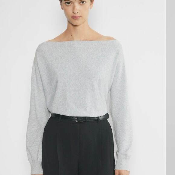 Babaton Inspiration Sweater Gray Size M – EUC Relaxed Open Neck - Picture 2 of 8